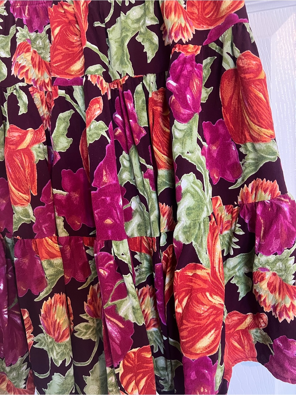 Floral Tiered Vintage 90’s Boho Peasant Skirt By Lace Lindo Size S - Picture 3 of 7